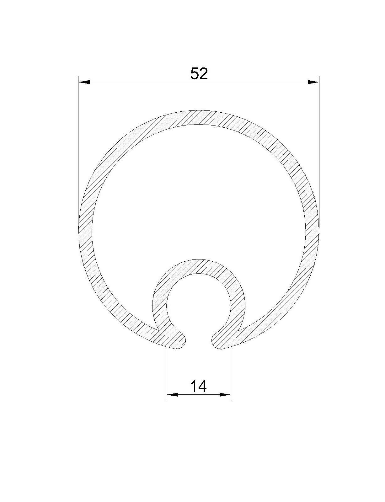 Aluminum Pole 52mm x 3000mm specs